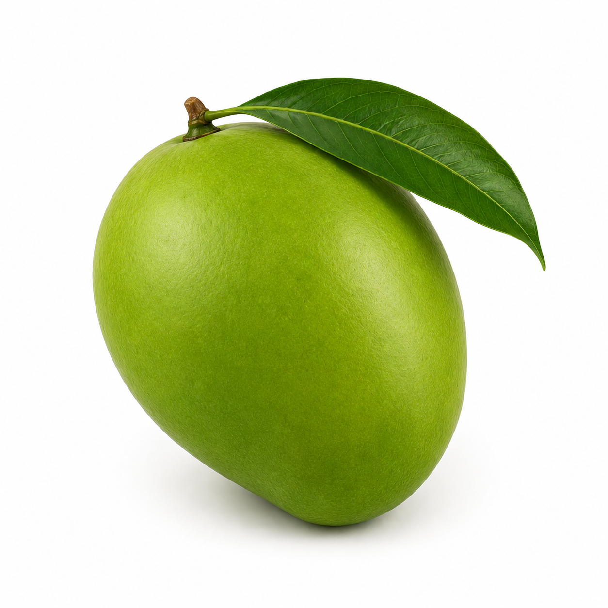 A fresh Langra mango on a black backdrop